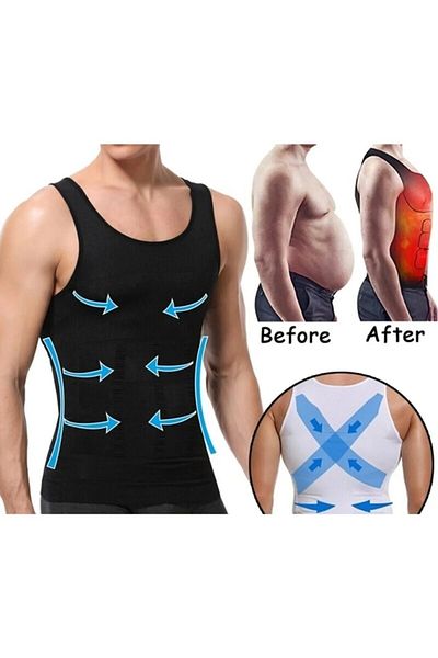 C&Z Men's Athlete Corset - 2 Size Waist and Chest Slimming, Gynecomastia Recovery