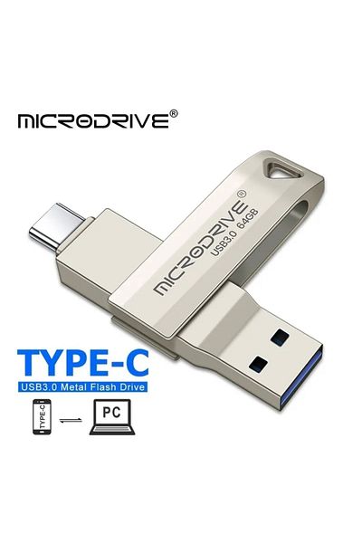 MicroDrive 64gb Type-C USB 3.0 Fast Flash Memory - Dual Input Metal Rugged Original
