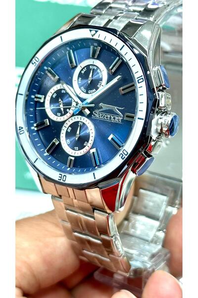 Slazenger Marka Orijinal Fonksiyonları Aktif 50M Su Geçirmez Çelik Kordon Erkek Kol Saati Yeni Sezon