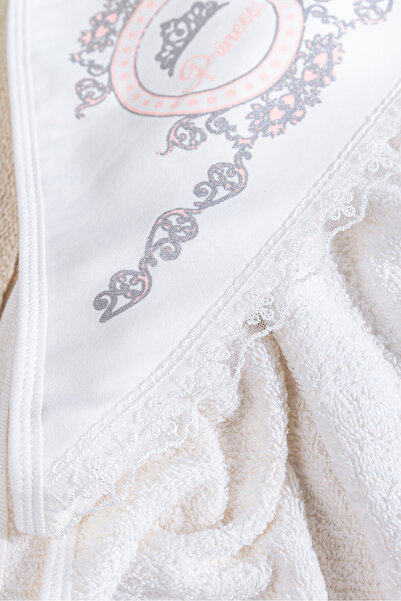 Babymod Prenses Baskılı Dantelli 2'li Pamuklu Bebek Havlu Seti