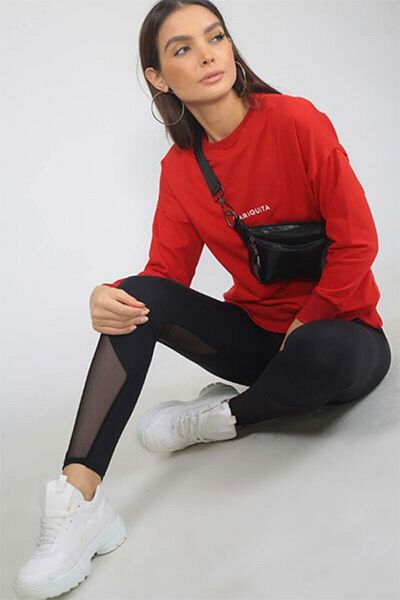 Bluence Blue Gym Tulle Sports Leggings