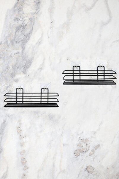 evina Yapışkanlı Mutfak Rafı, Baharatlık Rafı, Çok Amaçlı Organizer 2 Adet - Mat Siyah