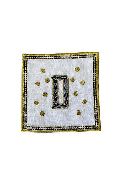 ge living Tiled Margot ́D ́ Letter Cocktail Napkin (1 Piece)