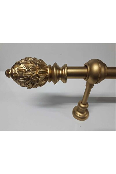 Rustik dünyası GOLD PİRİÇ DÖKÜM Boru Rustik Perde Askısı Raysız 100 Cm