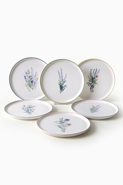 Keramika Farfurie pentru Tort Blossoms Elegante 22 Cm 6 Bucati 21788-93