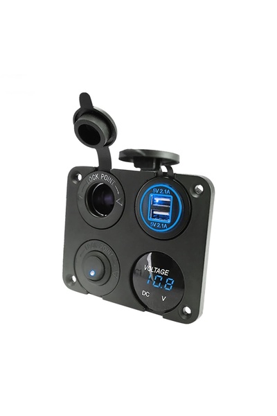 Next Oto Oto Karavan Tekne Çift Usb Araç Şarj Soketi Voltmetre Çakmaklık 12-2...