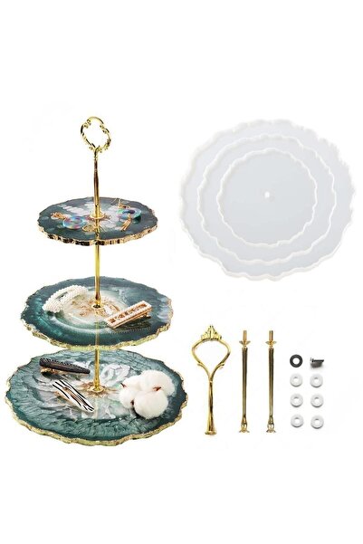 Genel Markalar Yuvarlak Kek Stand (SADECE KALIP) - Reçine Epoksi Ve Beton Silikon Kalıp -kod:209