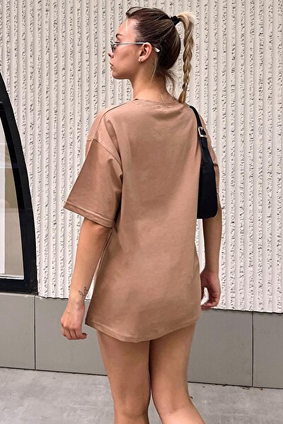 Swist Γυναικείο μπλουζάκι Oversize με στάμπα Mink Sun And Moon