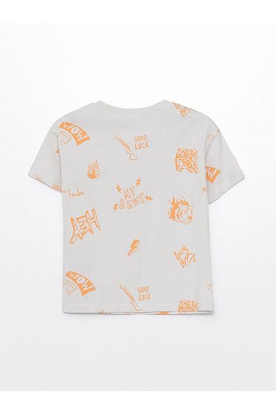 LC Waikiki Printed Short Sleeve Crew Neck T-Shirt for Baby Boy
