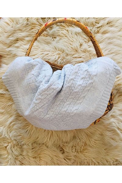 Misket Baby Blue Knitwear Blanket
