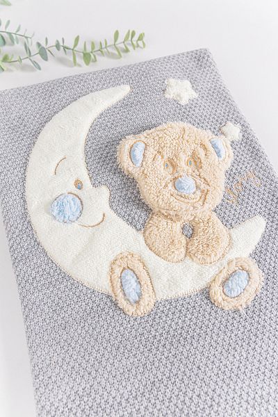 Babymod Girl/Boy Welsoft Lined Baby Blanket with Teddy Bear Figure