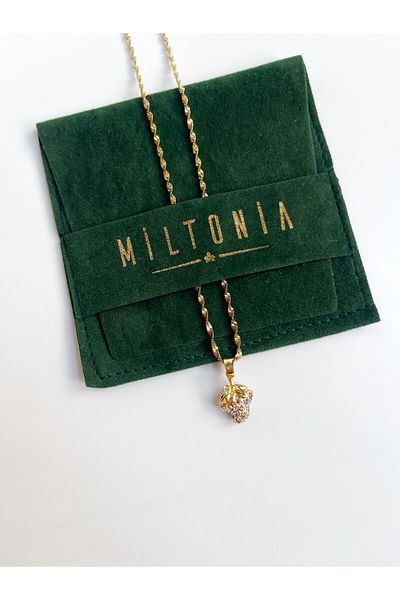 Miltonia Italian Steel Necklace - Purple Zircon Stone Grape