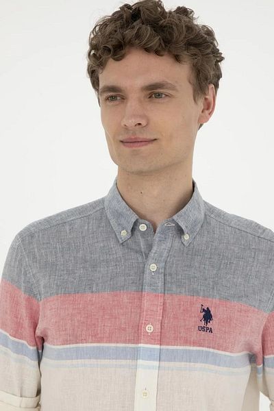 U.S. Polo Assn. Men's Red Long Sleeve Shirt1837722 LAPATYA