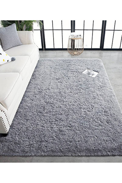 ALgorand Home Oturma Odası Gri Peluş Kalın Halı Yatak Odası Başucu Sevimli Pr...