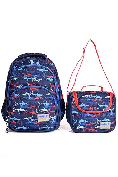 MUGGLE Mu-006 Set de rucsac de școală Shark din 2 piese