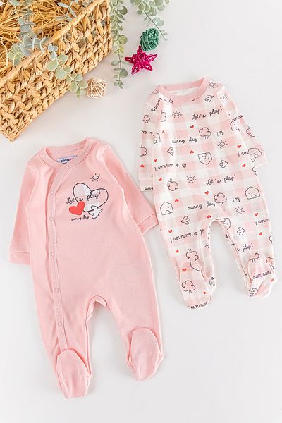 Babymod Summer Day Long Sleeve 2-Piece Baby Girl Jumpsuit Set