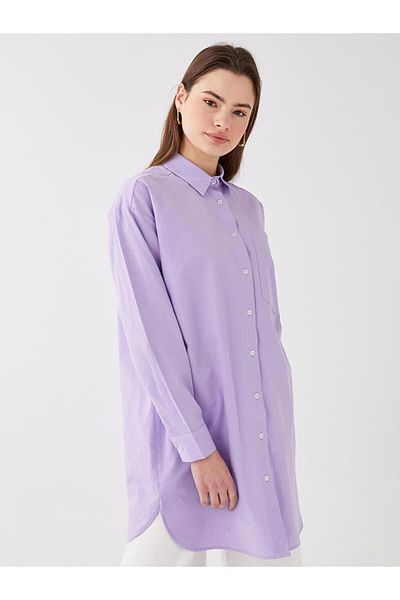 LC Waikiki LCW Modest Straight Long Sleeve Oversize Women's Shirt Tunic