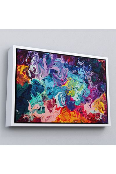 Harita Sepeti Pictură în ulei în stil modern cu cadru Vizualizare pictură decorativă pe pânză de perete-3524