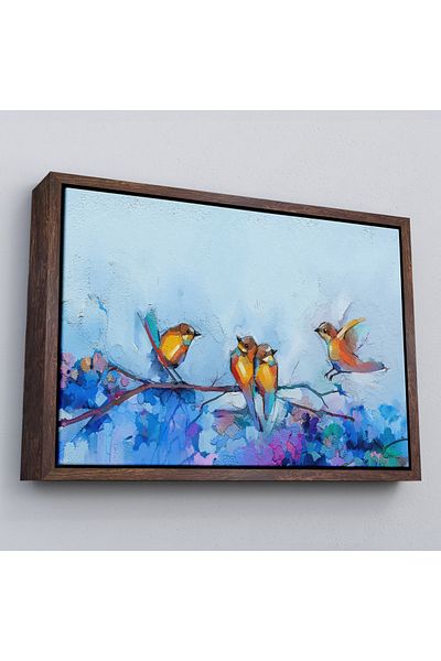 Harita Sepeti Pictură decorativă de perete cu vedere la primăvară și păsări într-un cadru-3529