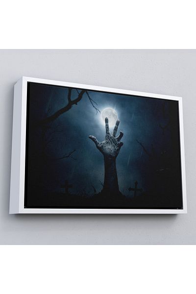 Harita Sepeti Επιτοίχια ζωγραφική με κορνίζα Halloween Graveyard Resurrection Hand-5192