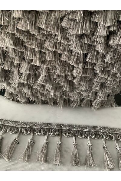 lovelyhome35 Gri Perde Saçak-perde Püskül-perde Kenar Süsü-perde Püskülü