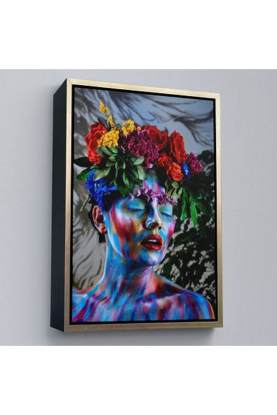 Harita Sepeti Ζωγραφική τοίχου με κορνίζα Flower Crown Girl-5990