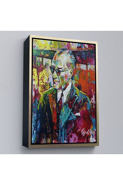 Harita Sepeti Pictură murală colorată Mustafa Kemal Atatürk cu efect de pictură în ulei în cadru-6069