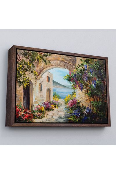 Harita Sepeti Peisaj de vară într-un cadru Pictură în ulei Vedere Pictură decorativă pe pânză de perete-3476