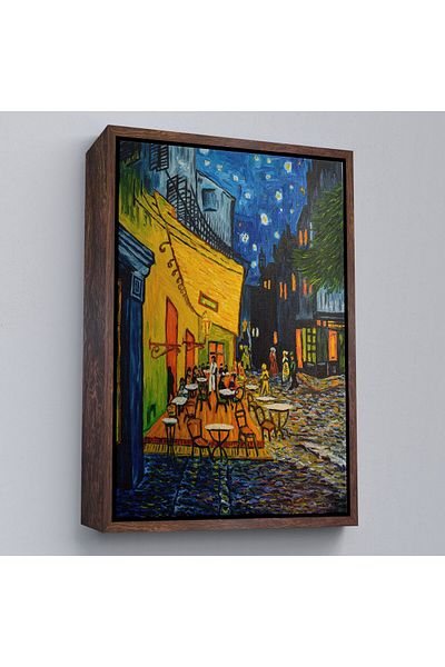 Harita Sepeti În cadru Cafenea Terasă în Piața Forumului Arles 1888 Pictură decorativă pe pânză-5952