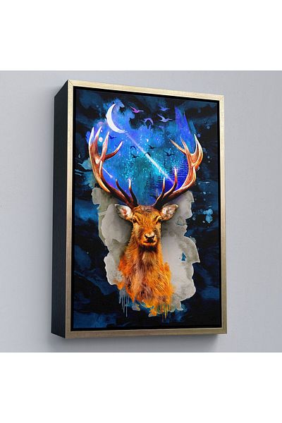 Harita Sepeti Pictură de perete cu artă modernă Galaxy of the Reindeer în rama-5997