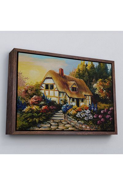 Harita Sepeti Casa din pădure în grădină într-un cadru Pictură în ulei Pictură decorativă pe pânză-3447