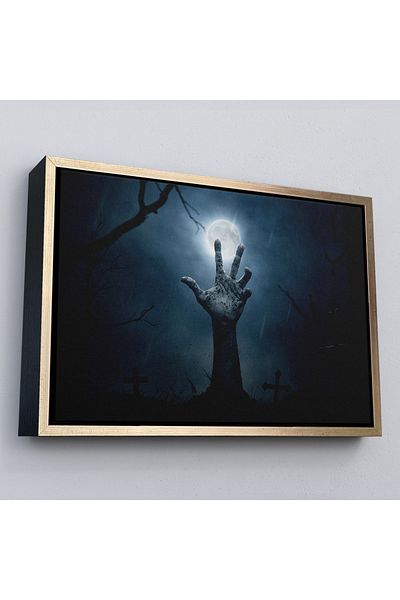Harita Sepeti Pictură de perete de mână pentru cimitir de Halloween înrămate-5192