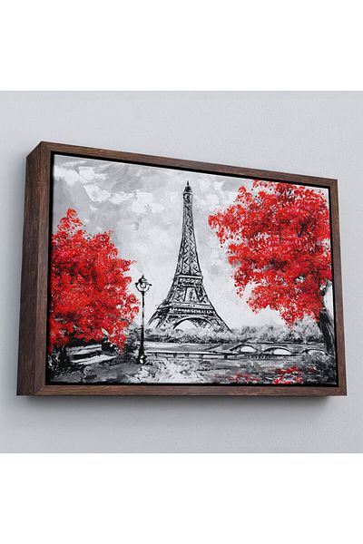 Harita Sepeti În cadru Paris Eiffel Tower Vopsea în ulei Vedere Decorativă Pictură murală pe pânză-3508