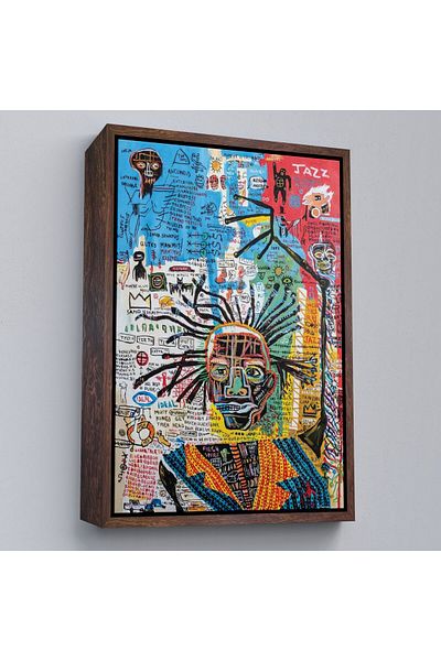 Harita Sepeti Επιτραπέζιο καμβά Jean Michel Basquiat Jazz King με πλαίσιο, ζωγραφική σε καμβά Jazz King-4964