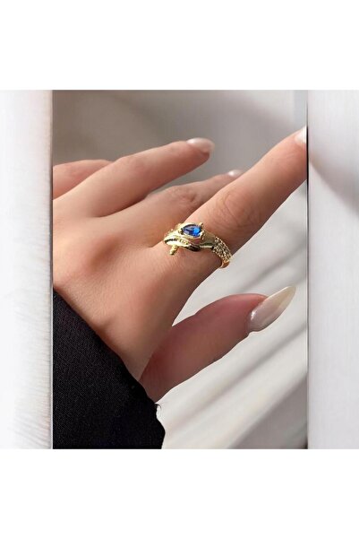 Only Vogue 2 Yıl Garanti Belgeli Metal Yılan Figürlü Ayarlanabilir Yüzük