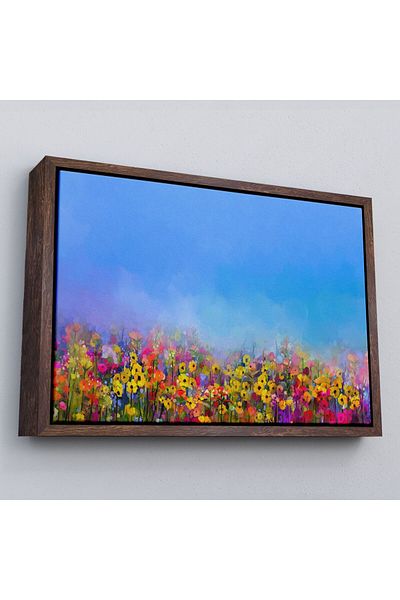 Harita Sepeti Pictură murală decorativă pe pânză pentru sufragerie cu flori colorate în rame-3479