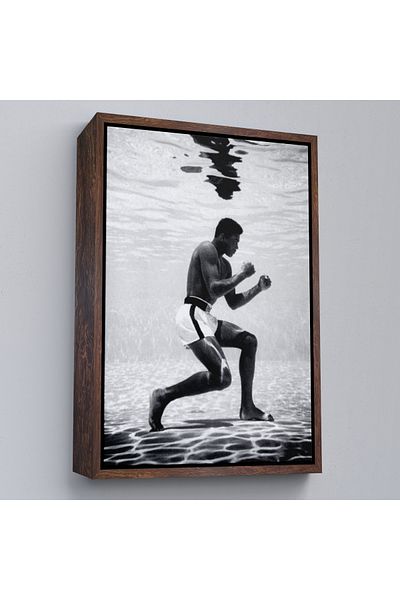 Harita Sepeti Πίνακας τοίχου Boxer Muhammet Ali με κορνίζα που προπονείται κάτω από το νερό-6204