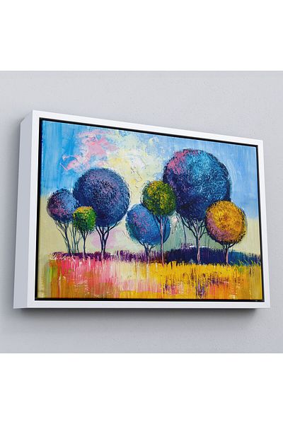 Harita Sepeti Pictură de perete decorativă pe pânză cu flori de grădină înrămată-3594