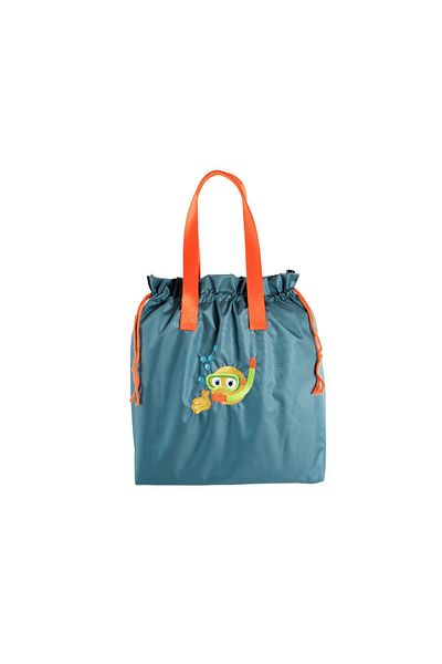 Atelier Bomonti Turquoise Emoji Pattern - Waterproof and Dirty Clean Beach and Pool Bag