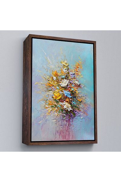 Harita Sepeti Pictură în ulei cu cadru alb Pictură florală
