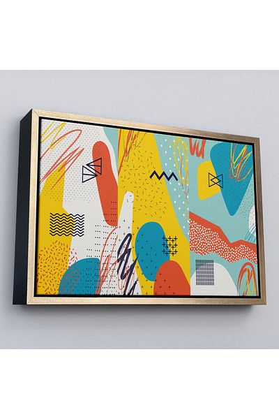 Harita Sepeti Pictură de perete decorativă pe pânză cu aspect abstract modern înrămat-3577