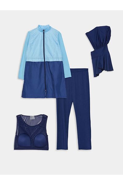 LC Waikiki LCW DREAM όρθιος γιακάς Colorblock μακρυμάνικο γυναικείο σετ μαγιό Hijab