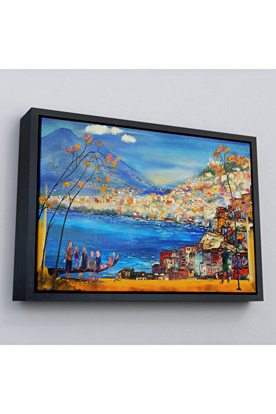 Harita Sepeti Uramljena slika uljanim bojama južne Italije, dekorativna slika...