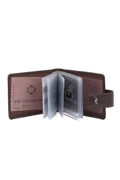 Tergan Unisex Καφέ Δερμάτινη θήκη πιστωτικής κάρτας - 1512B07