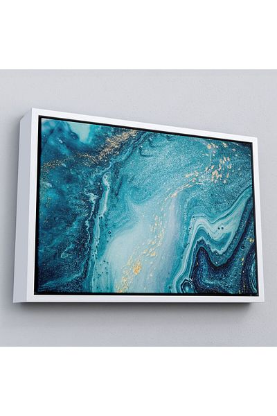 Harita Sepeti Pictură de perete abstractă cu adâncimi ale oceanului în rame-1218