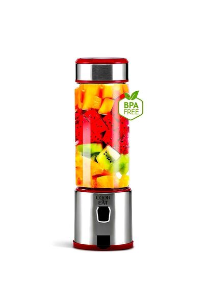 Hometech Cook Eat 450 ML Taşınabilir Metal Smoothie Blender: Buz Kırıcı S-POW ile Pratik Lezzet