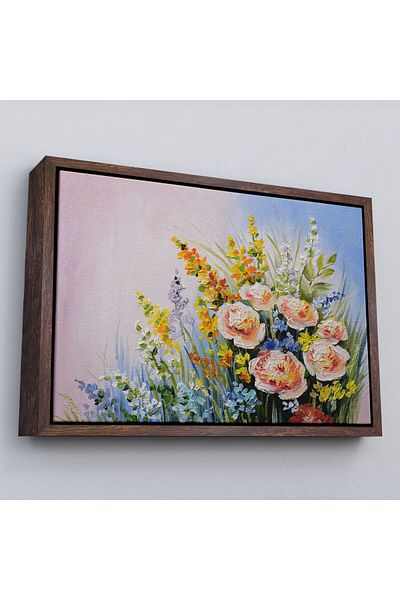 Harita Sepeti Rame abstracte flori de vară pictură în ulei aspect pictură decorativă pe pânză de perete-3496