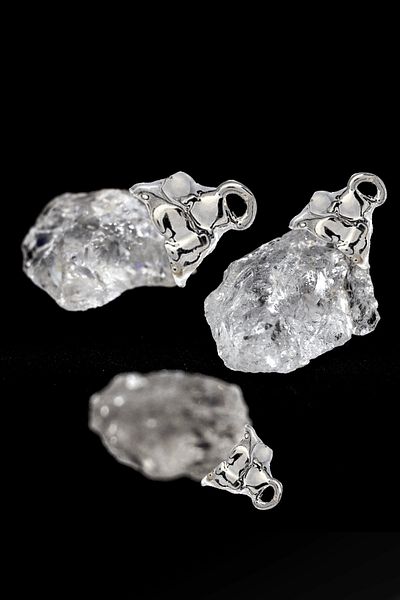 Tesbih Atölyesi Real Crystal Quartz Stone - Certified Raw Unprocessed Necklace