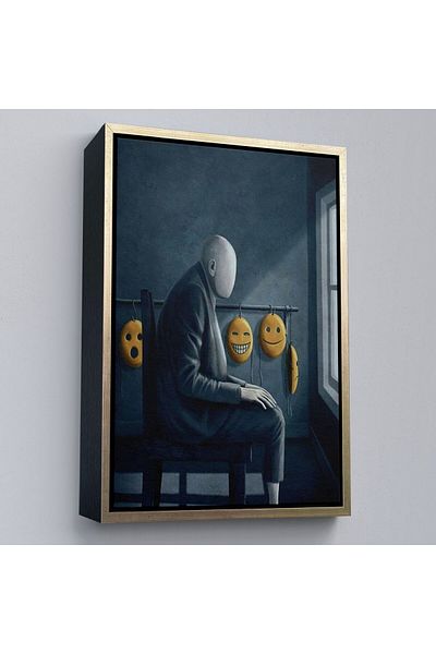 Harita Sepeti Рамкирана сюрреалистична картина на платно с психологически транс - 5299