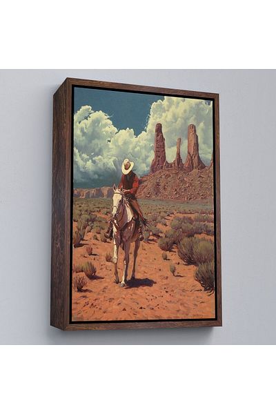 Harita Sepeti Pictură decorativă de perete de cowboy american înrămat-6280